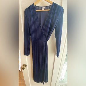 *& Other Stories* Blue Velvet Wrap Dress